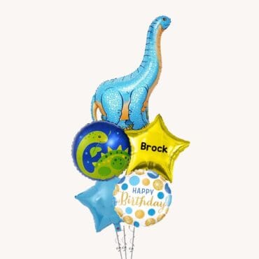 Blue Brontomerus Dinosaur Balloon Bouquet