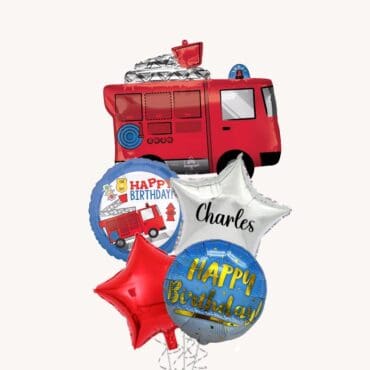 Fire Engine Responder Truck Balloon Bouquet