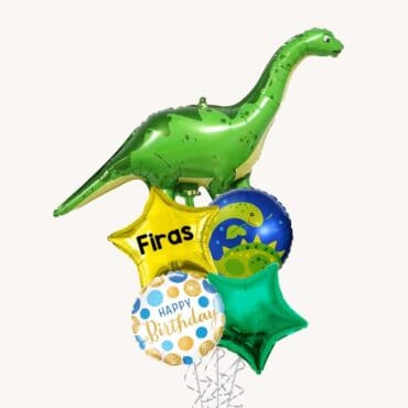 Green Brontosaurus Dinosaur Balloon Bouquet