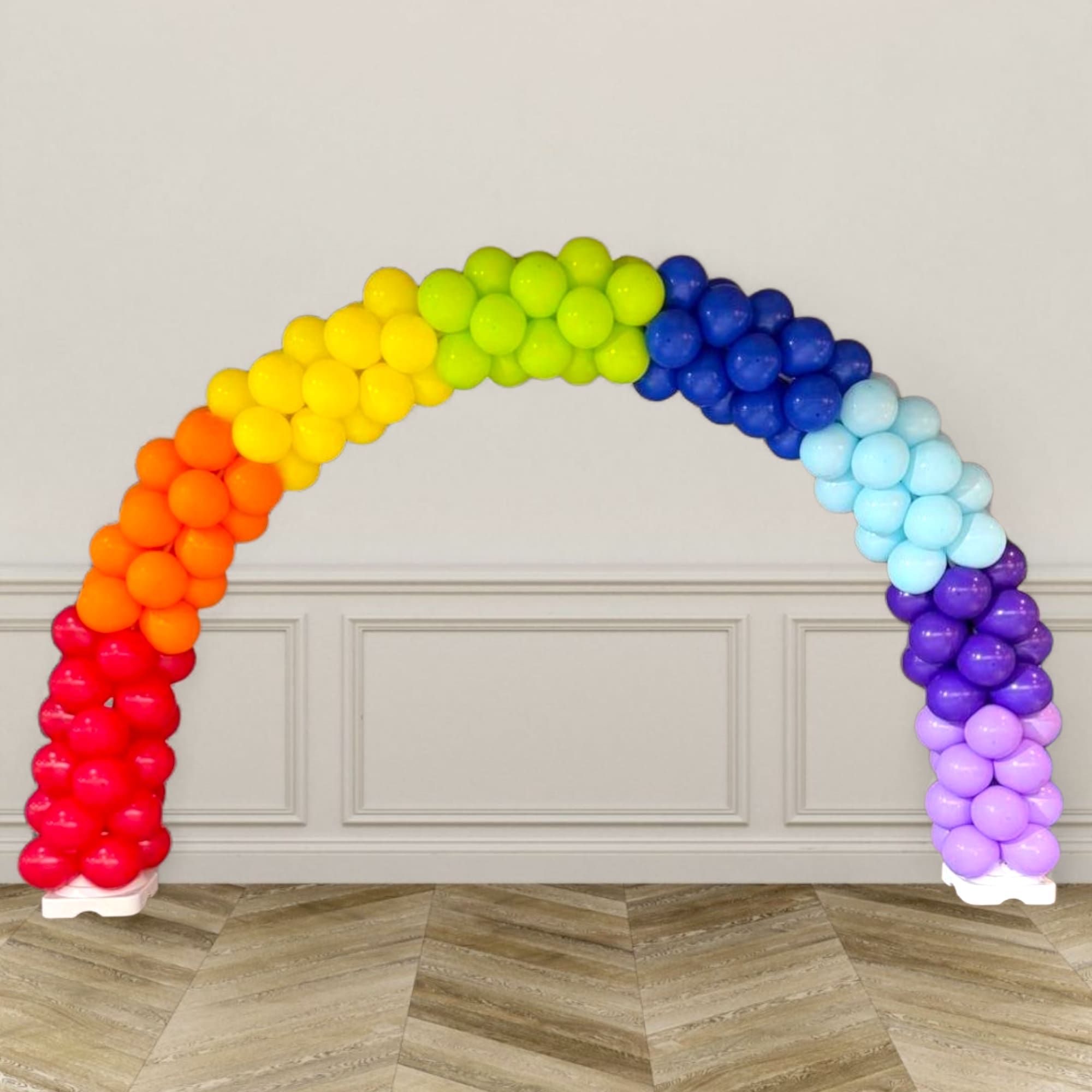 Rainbow Colour Block Balloon Arch
