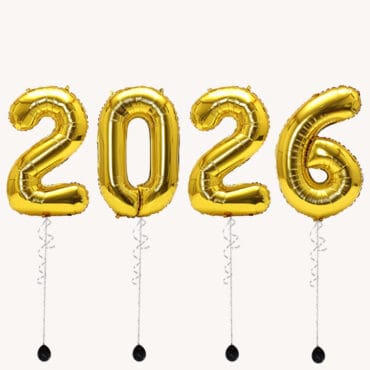 40 Inch 2026 Gold Digit Helium Balloon