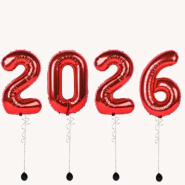 40 Inch 2026 Red Digit Helium Balloon
