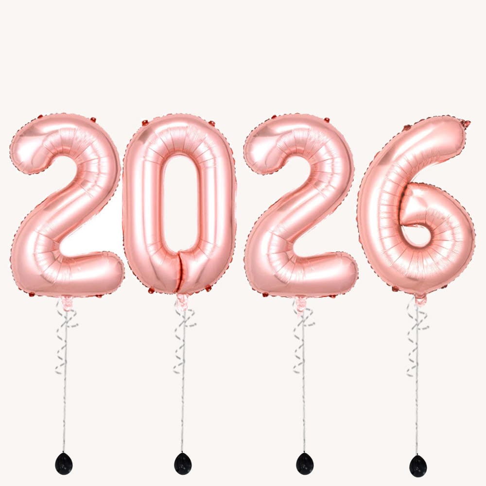 40 Inch 2026 Rose Gold Digit Helium Balloon