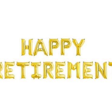16” Gold Happy Retirement Foil Balloon