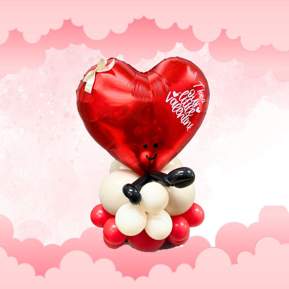 My little Valentine Jelly Heart Balloon Centerpiece