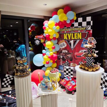 Vibrant Carz Balloon Backdrop Decoration