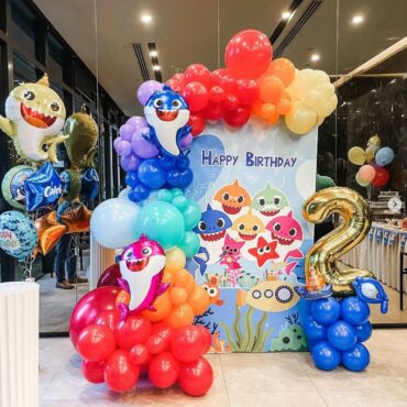 Baby Shark Party Balloon Backdrop Decoration