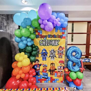 LEGO Party Balloon Backdrop Decoration