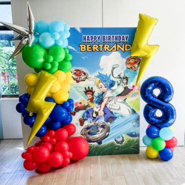 Birthday Balloon Backdrop Beyblade