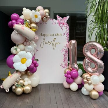 Daisy Orchid Balloon Backdrop