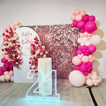 Shimmer Floralite Balloon Birthday Backdrop