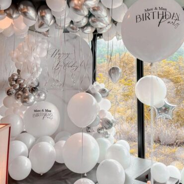 White Elegance Birthday Balloon Decoration