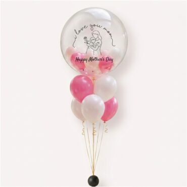I love You Mom Happy Mother Day Bubble Bouquet