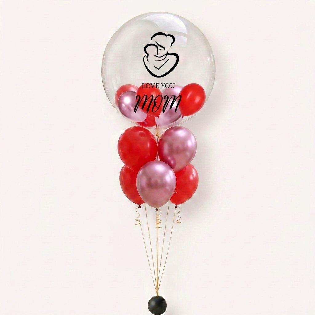 Happy Mothers Day Love You Mom Bubble Balloon Bouquet