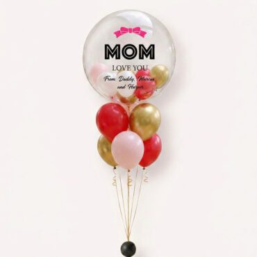 Happy Mothers Day Balloon Mom Love You Bubble Balloon Bouquet