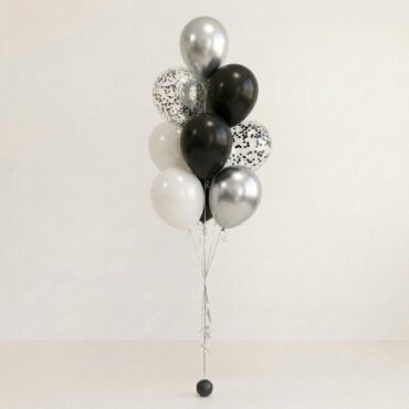 12" Monochrome Confetti Balloon Bouquet