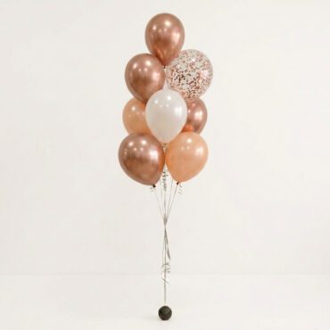 12" Rose Gold Bloom Confetti Balloon Bouquet