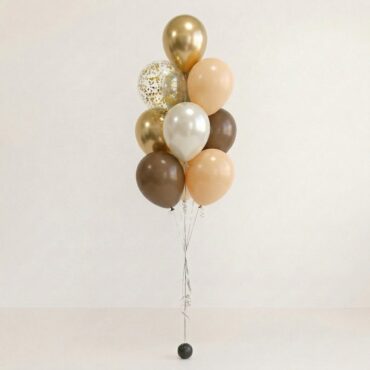 12" Rustic Chocolate Confetti Balloon Bouquet