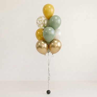 12" Rustic Jungle Confetti Balloon Bouquet