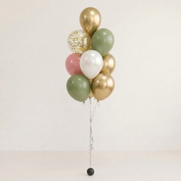 12" Rustic Rose Confetti Balloon Bouquet