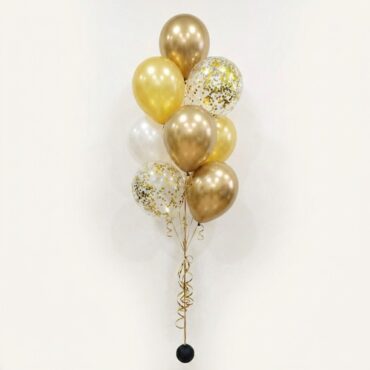 12" Super Gold Confetti Balloon Bouquet