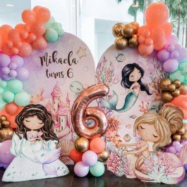 Grand Magical Mermaid Castle Birthday Party Backdrop