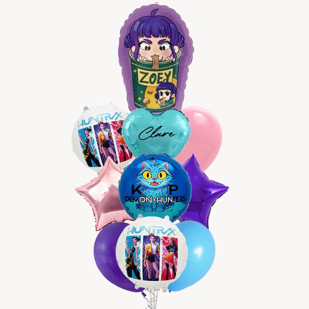 Kpop Demon Hunter Zoey Happy Birthday Grand Balloon bouquet