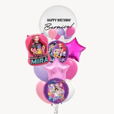 Kpop Demon Hunter Mira Happy Birthday Deluxe Balloon bouquet