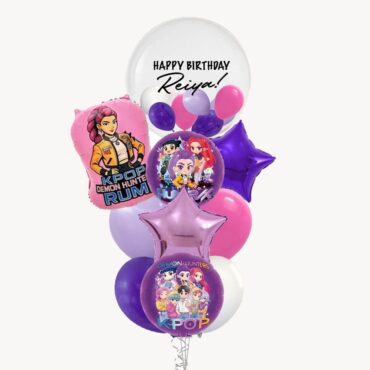 Kpop Demon Hunter Rumi Happy Birthday Deluxe Balloon bouquet