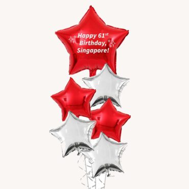 NDP 61 Big Red Star Balloon Bouquet