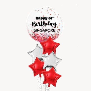NDP 61 Confetti Star Balloon Bouquet