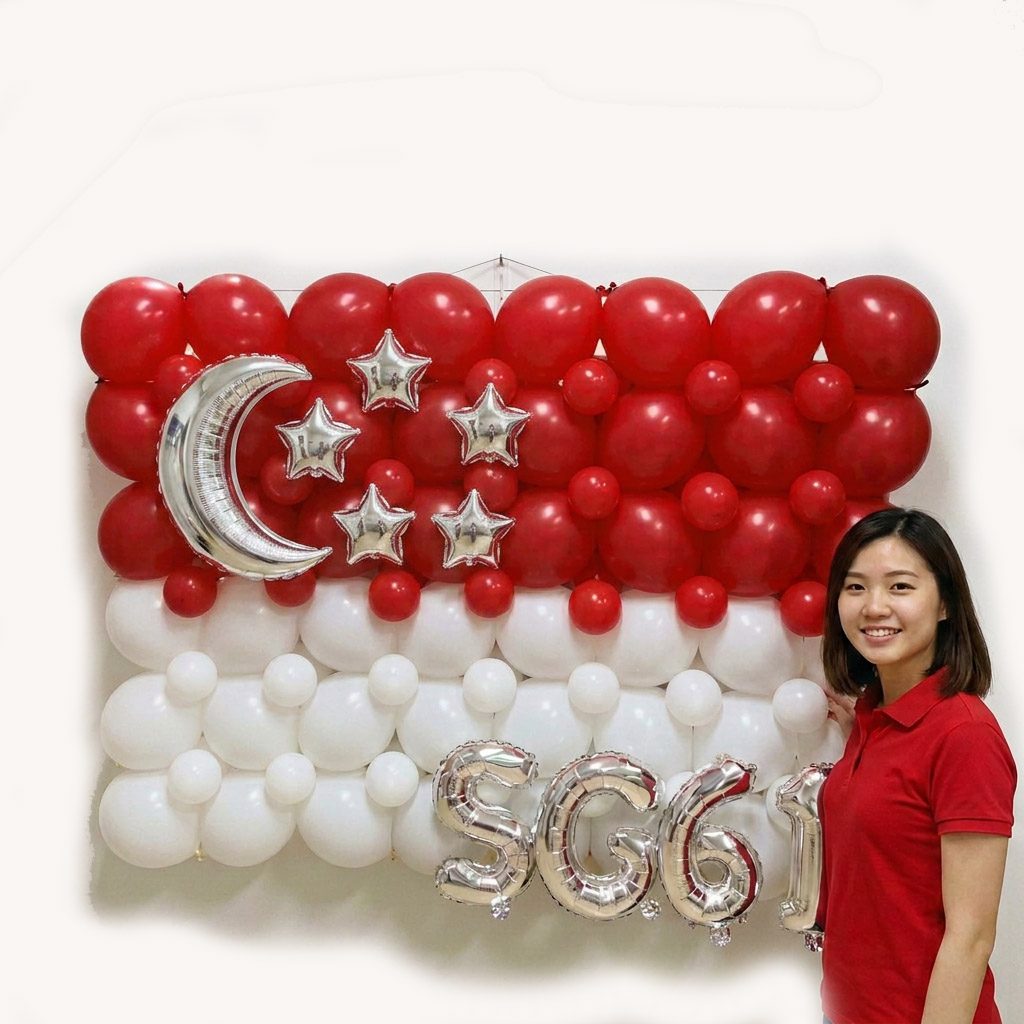 SG61 Handcrafted Singapore Flag Balloon - Image 2