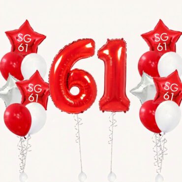 NDP SG 61 Star Balloon bouquet with digits