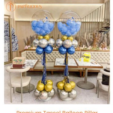 Private: 2 x Balloons in Balloon Tassel Pillar