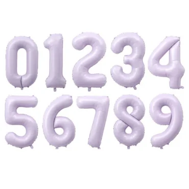 40 Inch Lilac Number Foil Balloons 0-9
