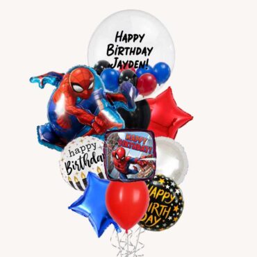 Spiderman Sling Happy Birthday Deluxe Balloon Bouquet
