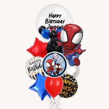 Spidey and Friends Spiderman Sling Happy Birthday Deluxe Balloon Bouquet