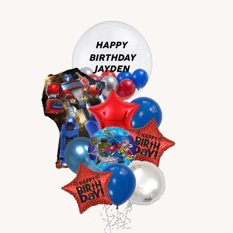 Transformers Optimus Prime Deluxe Birthday Balloon Bouquet