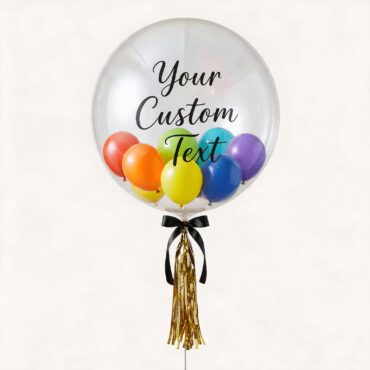 24 Inch Personalised Rainbow Bubble Balloon