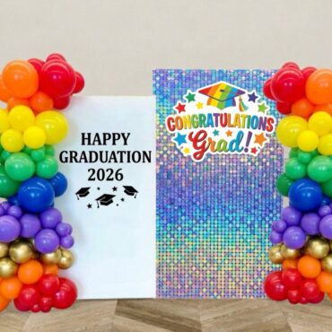 Shimmer Backdrop - Rainbow Graduation