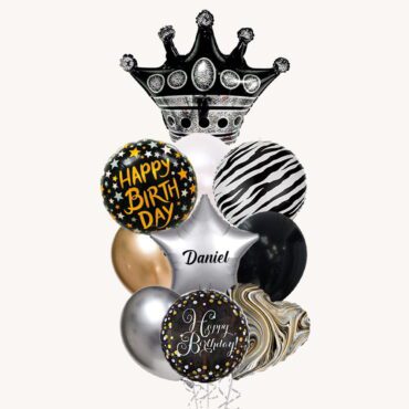 Happy Birthday Black Crown Grand Balloon Bouquet
