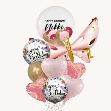 Elegant Butterfly Birthday Deluxe Balloon Bouquet