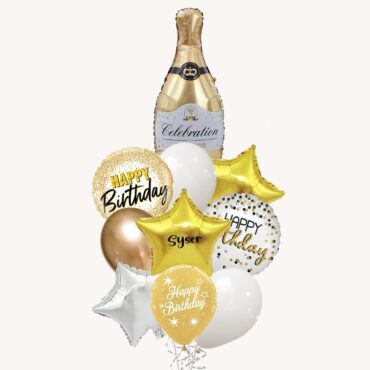Golden Celebration Wine Birthday Grand Balloon Bouquet