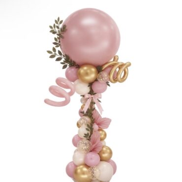 Elegant floral balloon column
